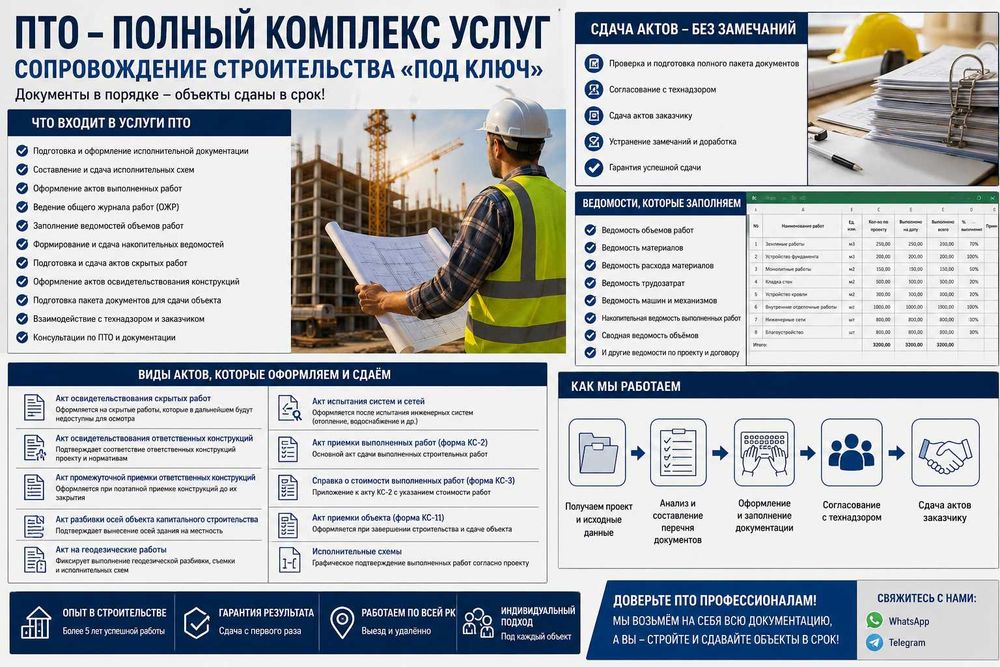 Услуги инженера ПТО удаленно