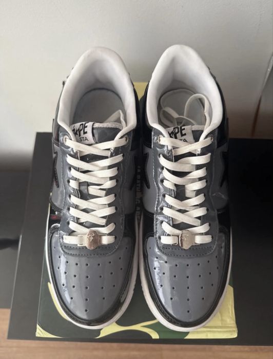 BAPE Bapesta Patent Black/White