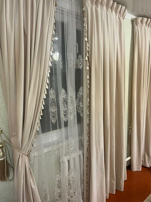 Шторы с тюлем 3 штуки