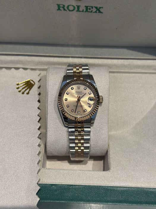 Rolex Datejust 31 – 18K Everose Gold & Oystersteel | Diamond Dial | Full Set