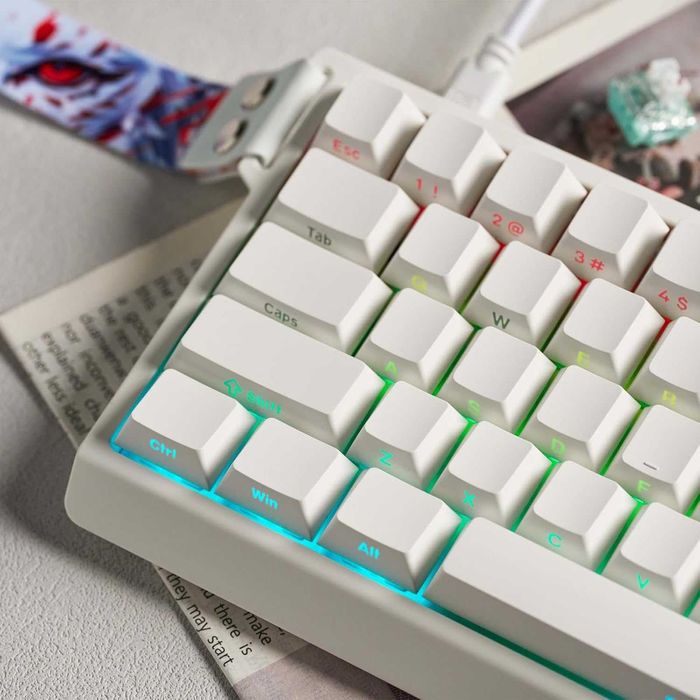 Tastatură mecanică gaming YUNZII MAD68 HE,magnetica,RGB,alb,sigilat