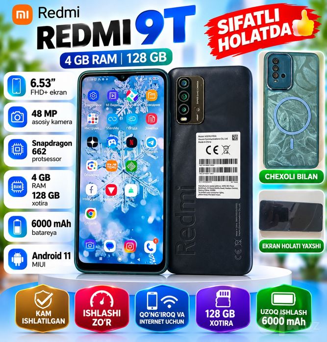 Redmi 9T ishlashi ideal holatda