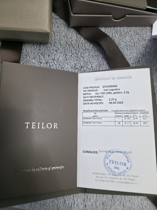 Inel logodna 18 k cu diamante Teilor marimea52