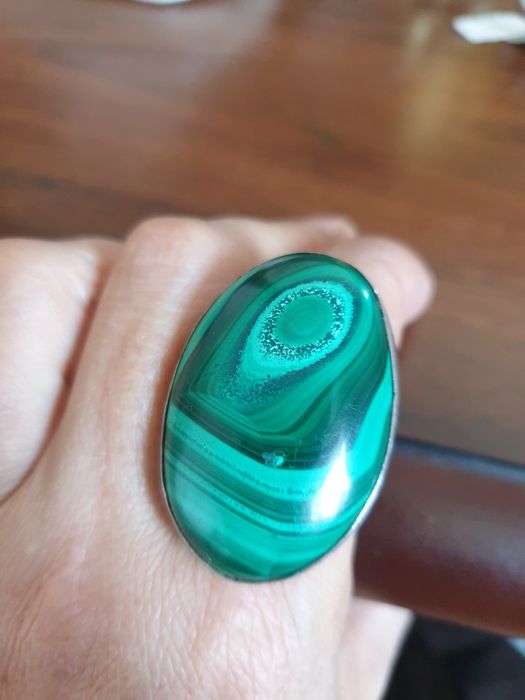 кольцо с малахитом
