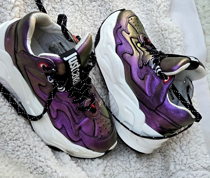 Just Cavalli  оригинални дамски сникърси естествена кожахамелеон 37/38