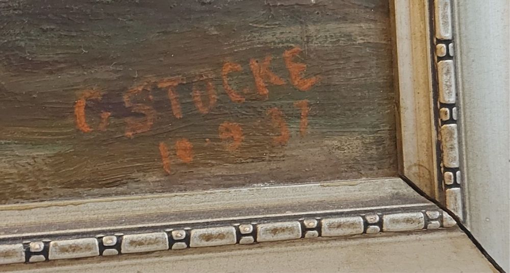 Tablou ulei pe lemn, semnat -1937,scoala austriaca