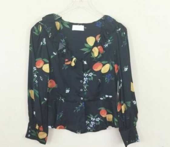 Нов Capulet Елегантен Пеплун Топ с 3/4 Ръкав Размер М