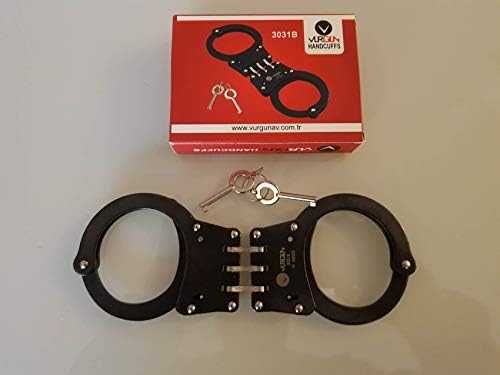 Качествени Белезници Vurgun Турция с твърда връзка черни от Стомана