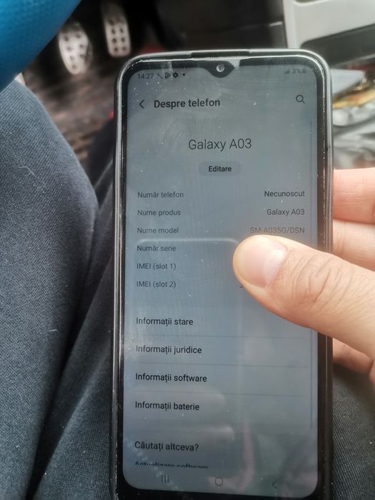 Samsung Galaxy a03, 4g ram, 64g,stare f buna