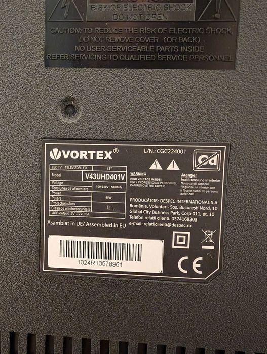 Televizor Smart TV Vortex 43 inch 4K