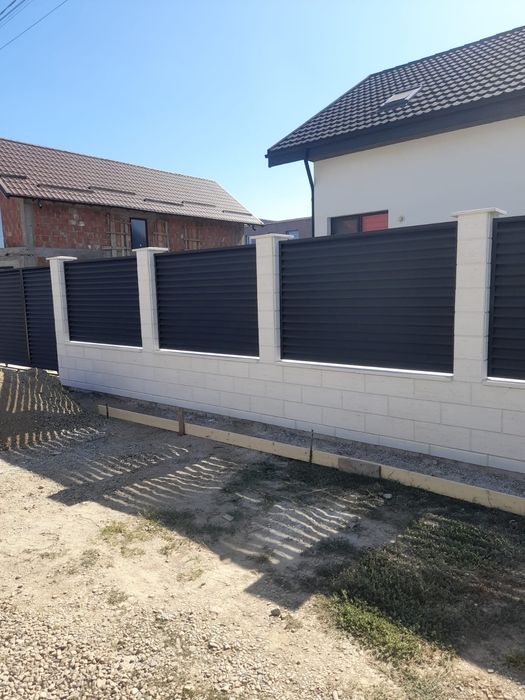 Garduri din panou stil jaluzele, sipca metalica, BCA, plasa,șipcă