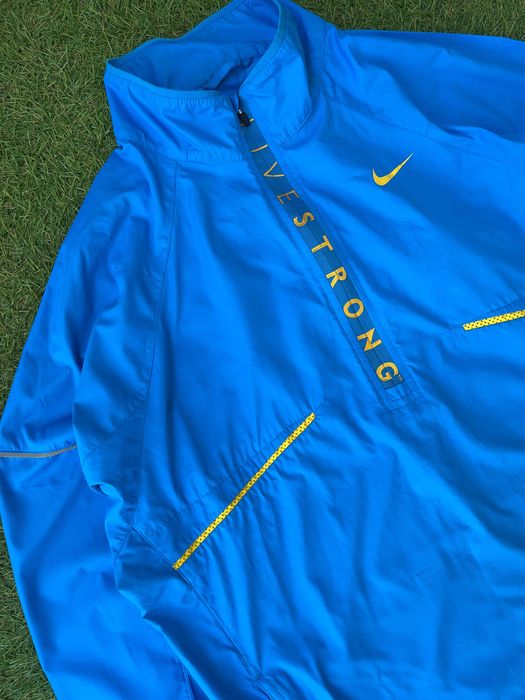 Мъжко горнище : Nike Livestrong Half Zip Royal Blue Windbreaker L