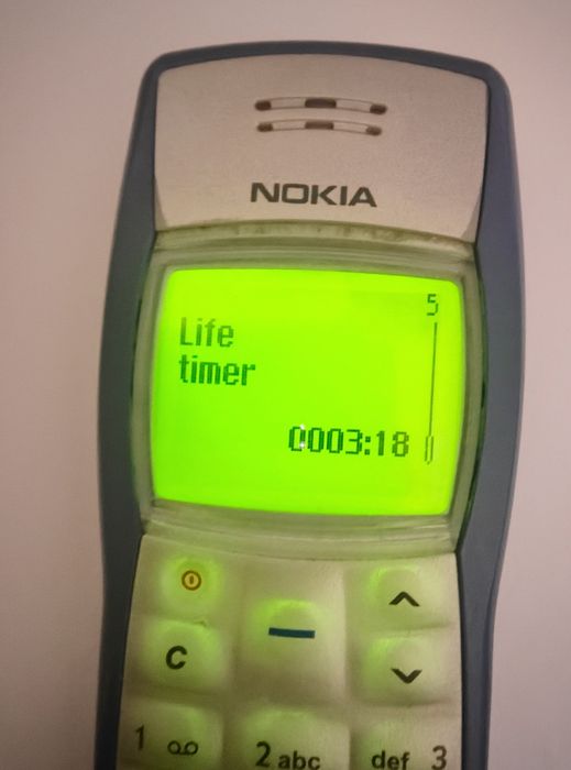 Nokia 1100 , lifetimer 3:18 ( decodat)