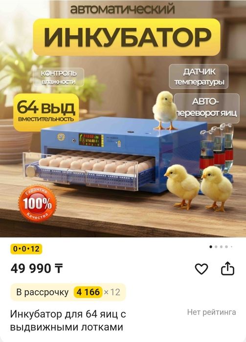 Инкубатор 64 яйцо