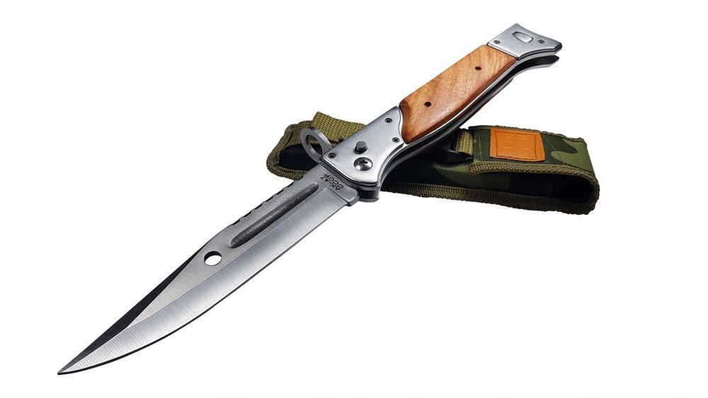 Set 4 briceaguri vanatoare, Ak System, otell, maro, teaca inclusa