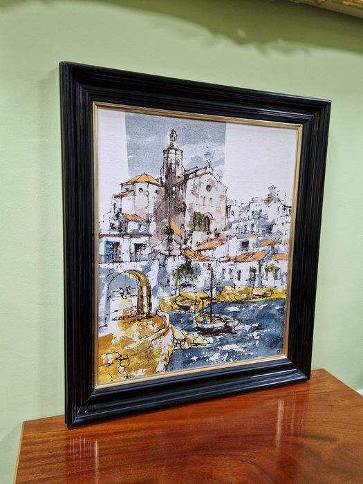 Страхотна майсторска авторска антикварна картина испанска