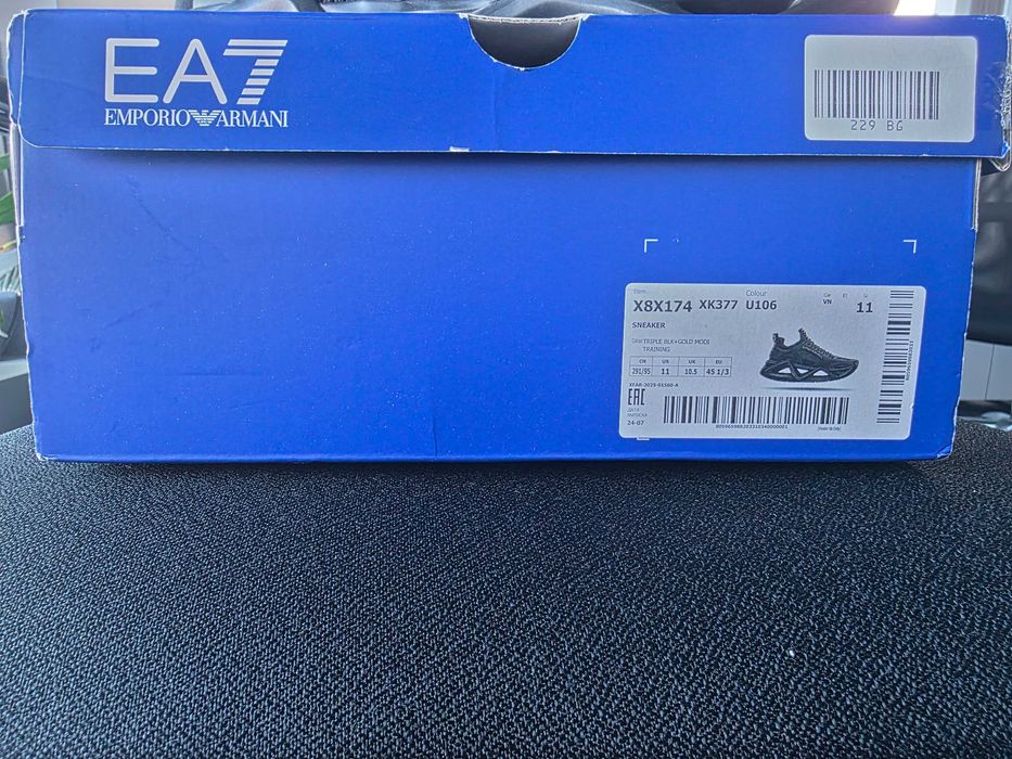 EA7 Emporio Armani, сникърси X8X174 XK377 U106, Черен