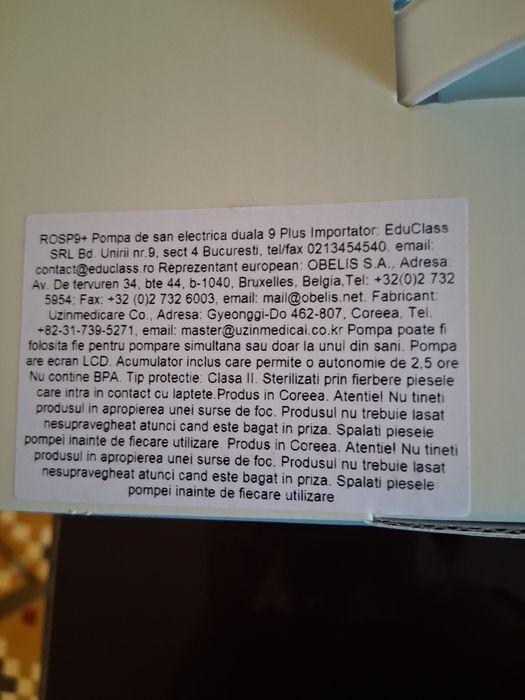 Vând pompa de san electrica duala Spectra