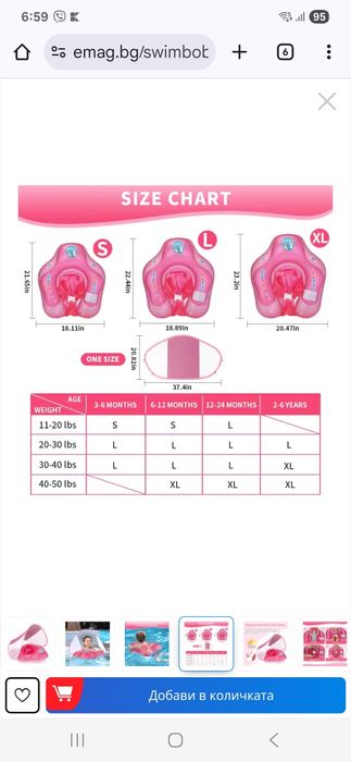 Бебешки пояс със сенник S