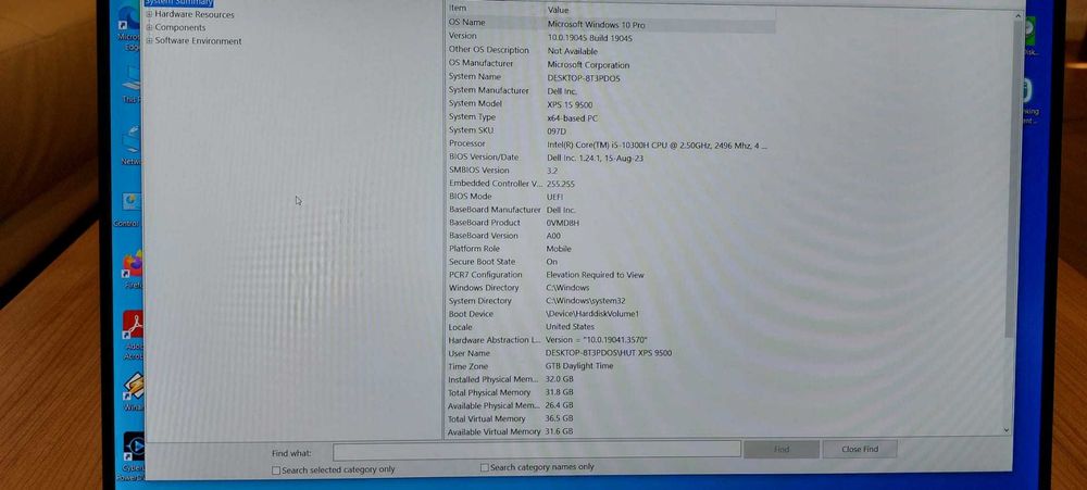 Laptop Dell XPS 9500, 15.6inch, IntelCore i5-10300H, 32GB RAM, 1TB SSD