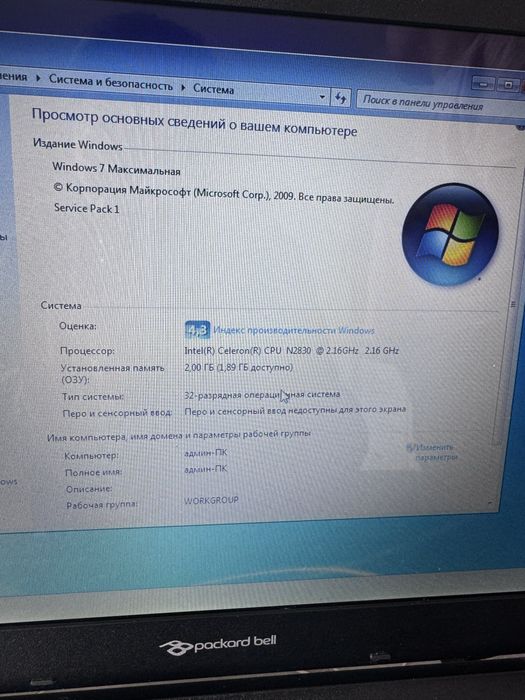 Ноутбук Packard bell