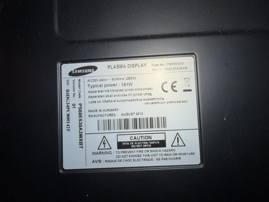 Televizor plasma display 152cm Samsung