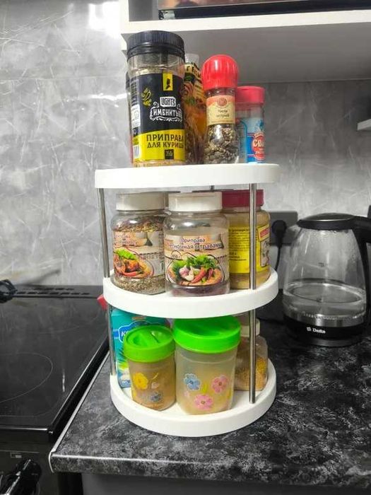 Въртящ се органайзер на 3 нива 360 градуса за кухня и баня