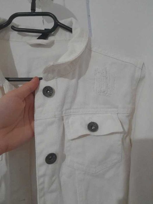 Geacă albă denim