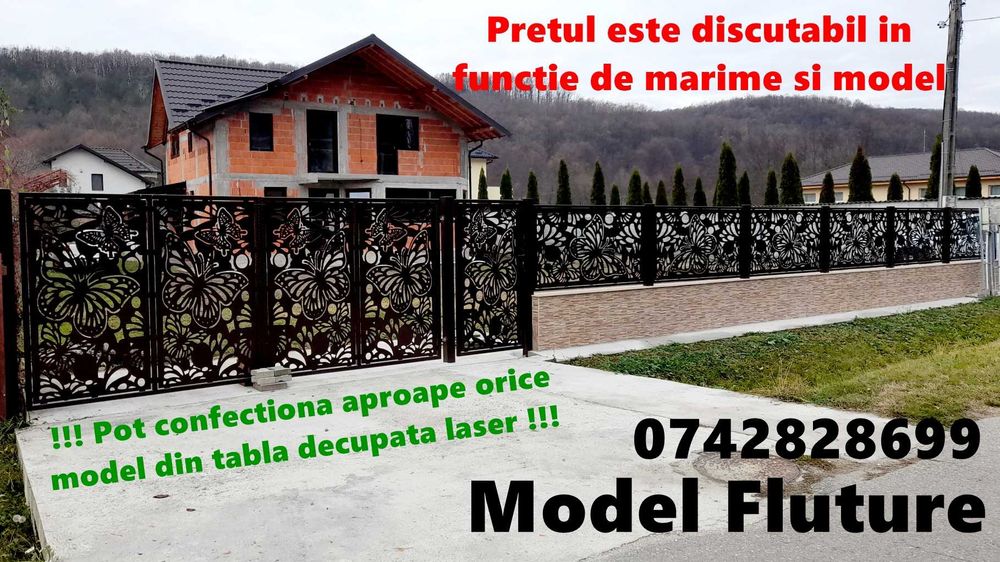 Porți Garduri Balcoane Din Tablă Decupată Laser Si Fier Forjat De Vânzare