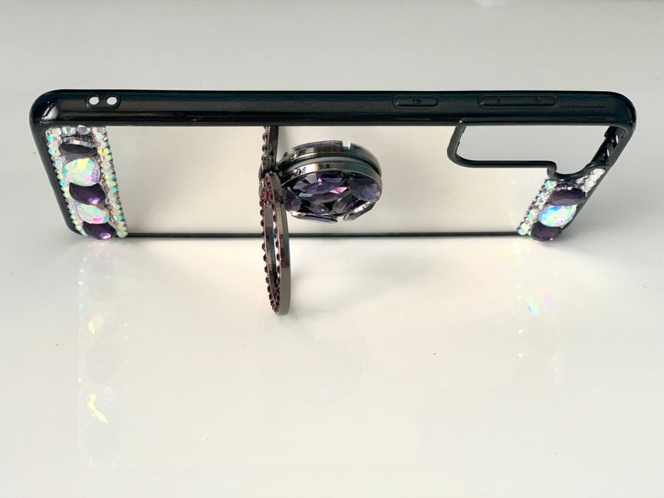 Husa oglinda cu inel si pietricele pt. Samsung Galaxy S21 , S21 FE 5G