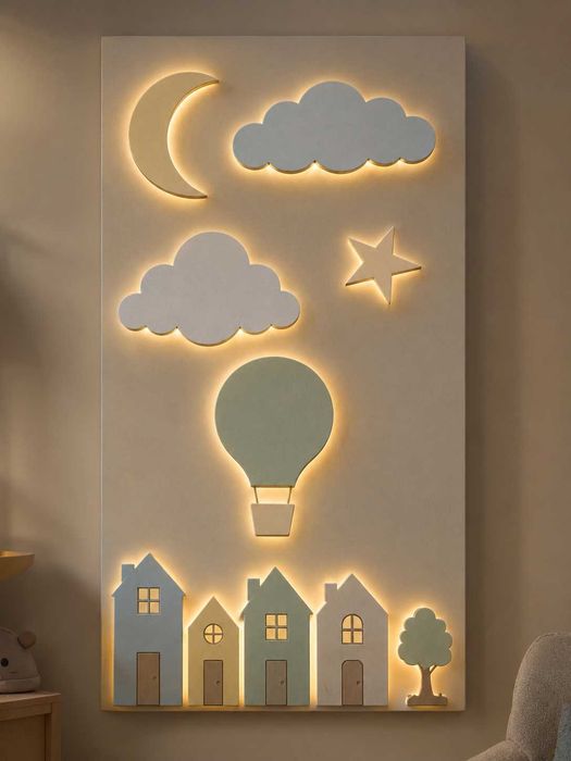 Fațade /casuțe tematice MDF / lemn pentru copii | Wall Art LED | Backdrops evenimente | Candy Bar