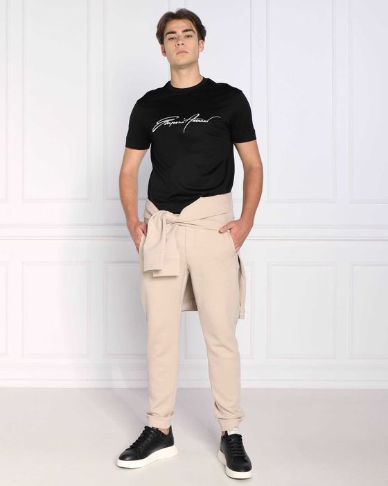 НОВА 100 % оригинална черна памучна тениска EMPORIO ARMANI размер XL