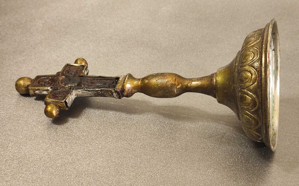Cruce veche ‘Rastignirea si Botezul Domnului’, lemn sculptat -RARA