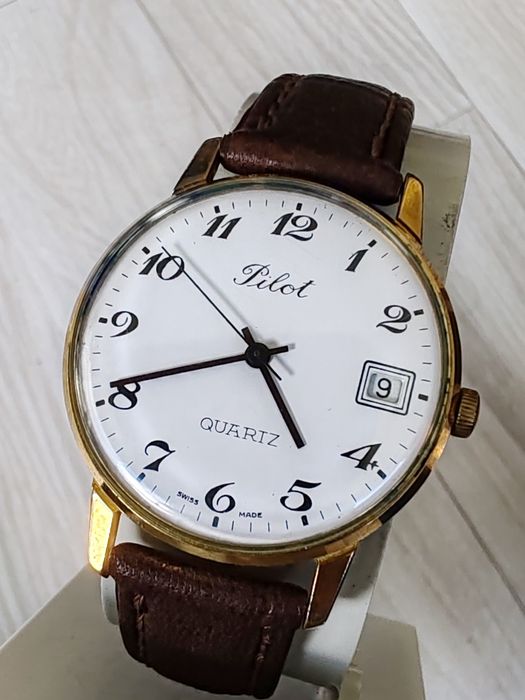 Ceas Pilot Elvețian Quartz 6 rubine 34 mm