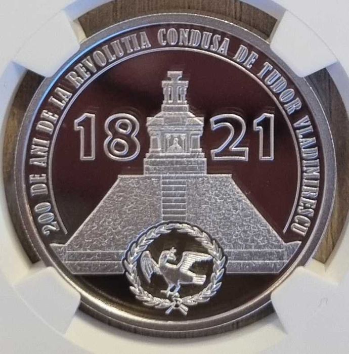 Moneda BNR 10 lei argint Tudor Vladimirescu gradata NGC PF 69 UC