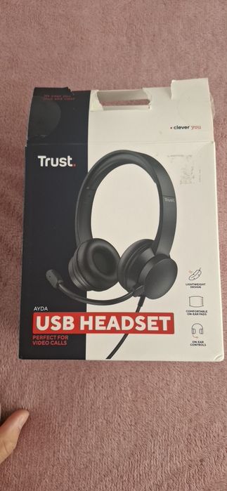 Casti PC Trust Ayda, microfon, selector volum, USB-A, cablu 1,8 m, Negru