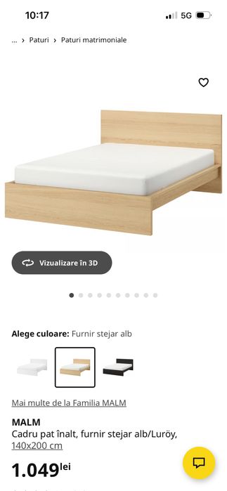 Pat ikea cu saltea. Stare excelenta