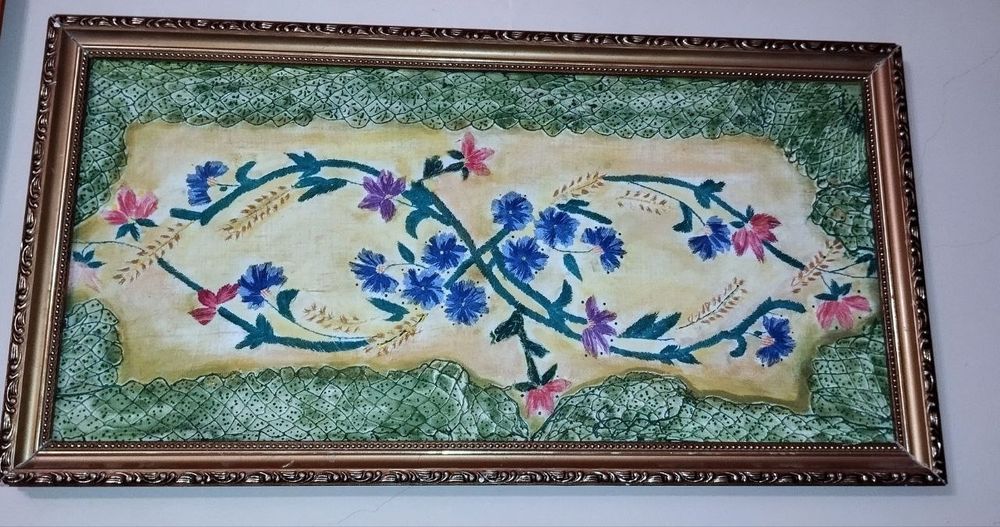 картины крестиком и винтажное пано