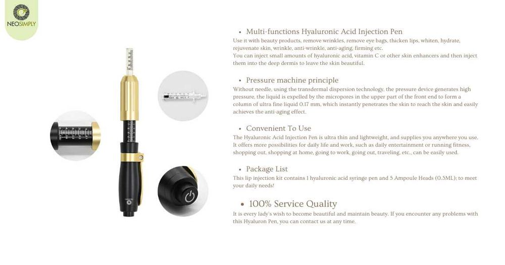 Инжектор Пен, нов, уголемяване на устни