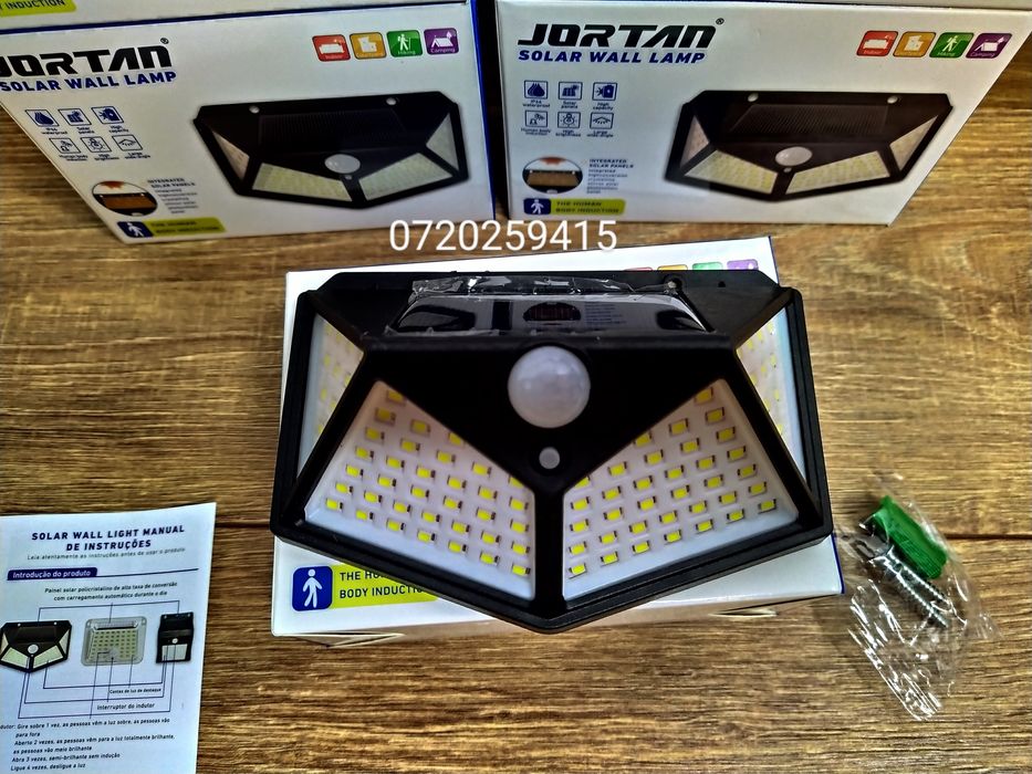 Set 5 lampi Solare Jortan cu Senzor de Lumina si Miscare ,100W