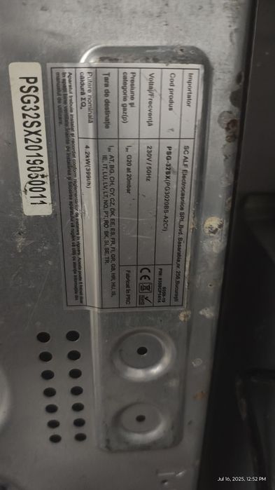 Plita pe gaz Samus bucătărie blat incorporabil