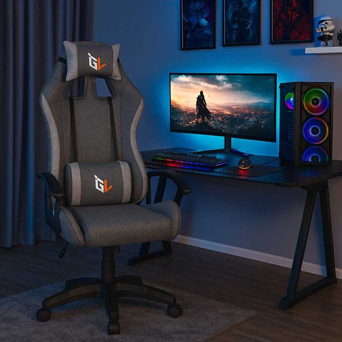 НОВ Стилен Геймърски стол GAMELAB NOMAD Breeze, тъмносив