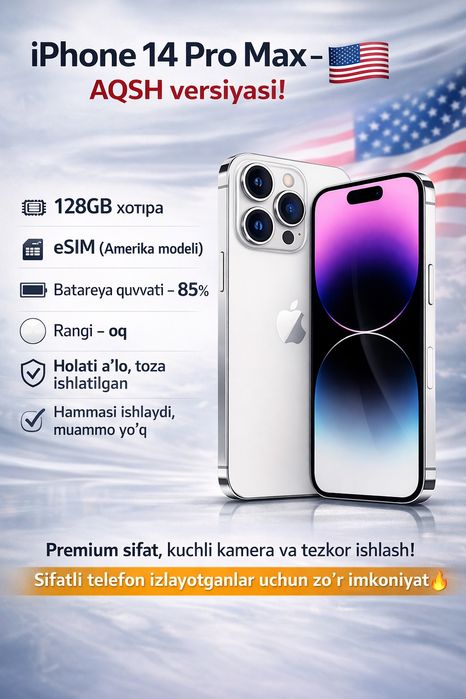 Iphone 14 PRO MAX UZIMEdan ótmagan lekin holati ideal