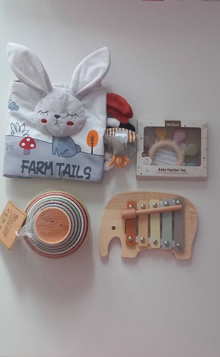 Set jucarii bebelusi noi Montessori lemn&silicon