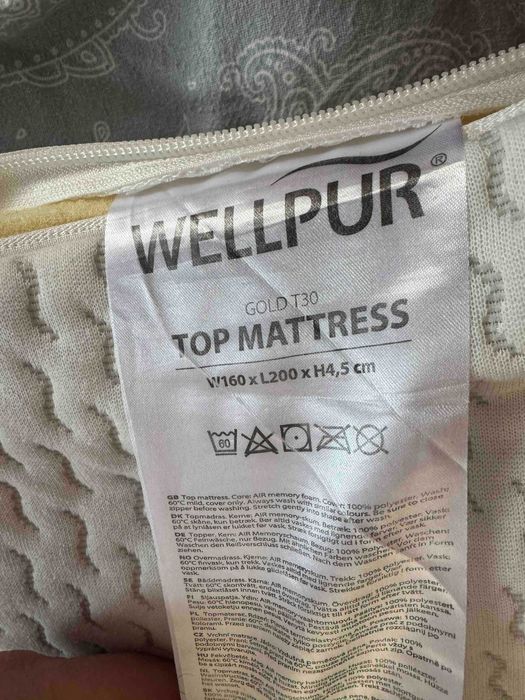 WELLPUR FRYA plus Topper 160x200cm WELLPUR FRYA alb