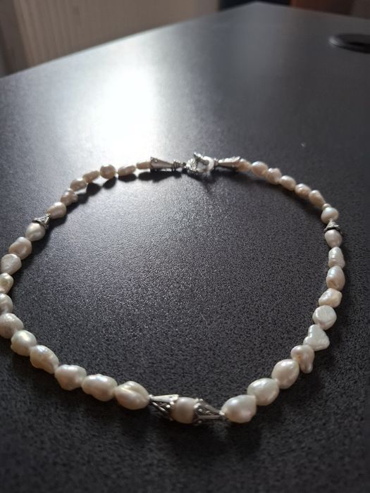 Colier perle naturale de apa dulce la baza gatului 41 cm