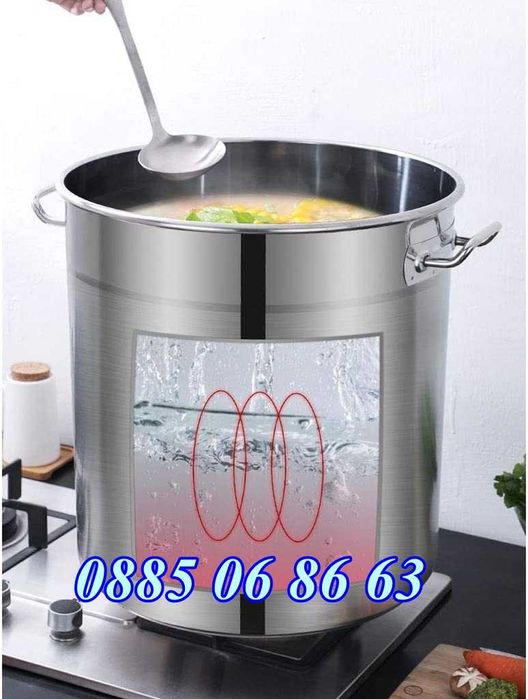 Неръждаеми Казани/Тенджери 30 л, 50 л, 80 л, 100 л, 130 л и 170 л