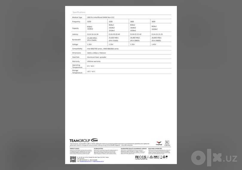Нерабочая память TeamGroup T-Create Expert DDR4 16 ГБ