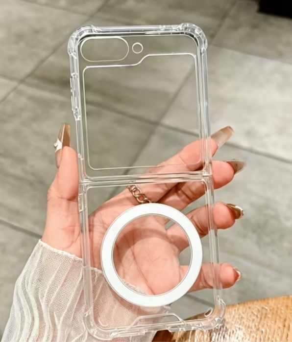 Samsung galaxy Z flip 8/7/6 magsafe ударо-устойчив кейс прозрачен