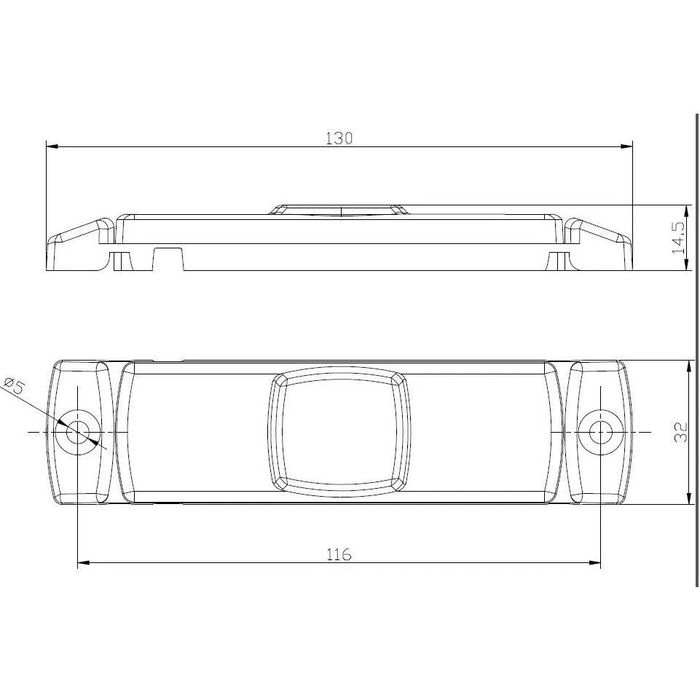 Lampa gabarit 100x32, LED, alba, cu suport urechi, 12-36V, FT-017 Fristom